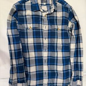 J.Crew Men’s Flannel Button Up Shirt Blue Plaid The Sporting Life Size M